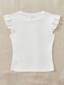 Soleia 2pcs Ribbed Fabric Round Neck Cap Sleeve Fitted T-Shirt Set,Summer Top - Multicolor - View 8