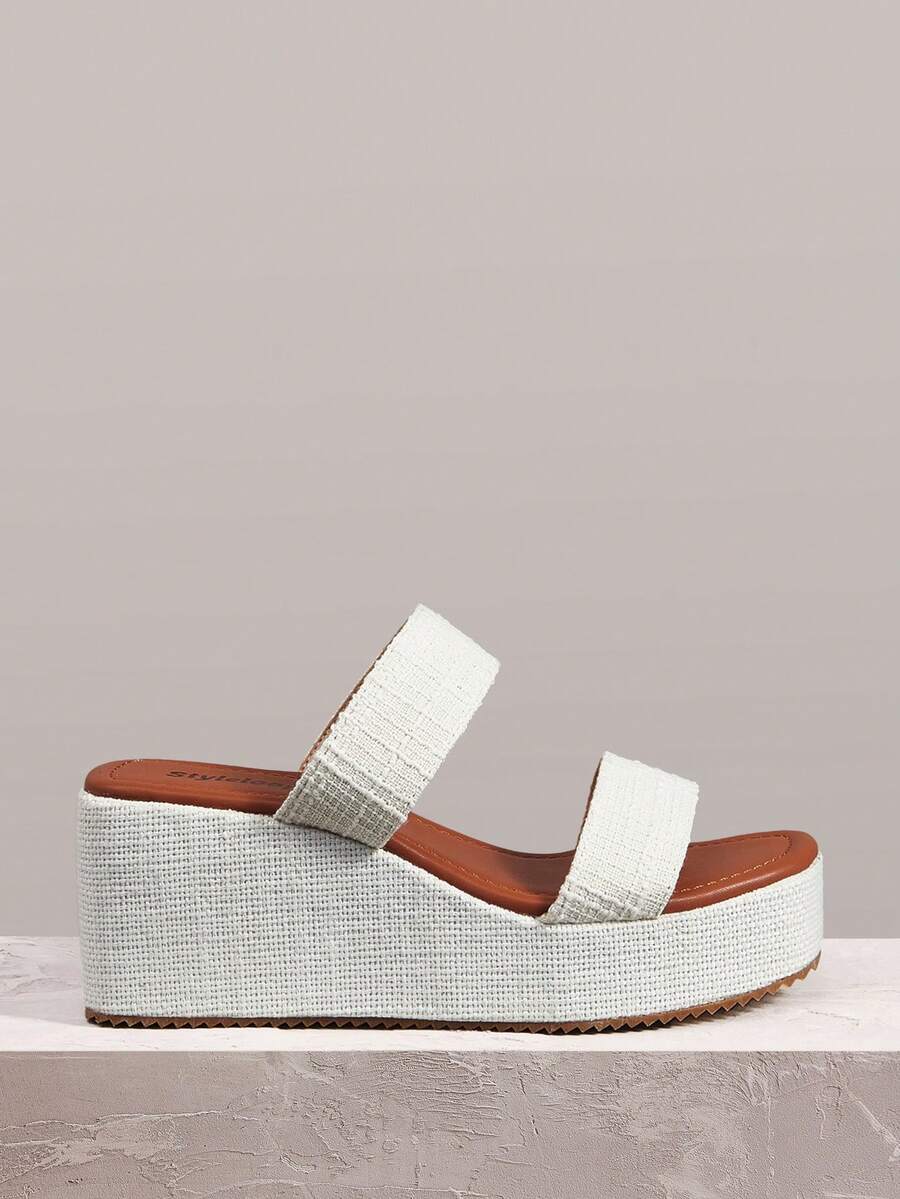 Styleloop Women's Thick Sole Wedge Sandals, Gentle Vibe Niche Quality High-End Feel - Beige - View 1