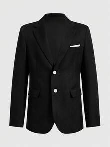 HIMLAND Bộ vest nam công sở thường ngày, ve áo xẻ, cài khuy đơn, gồm áo khoác và quần. - màu đen - Xem 7