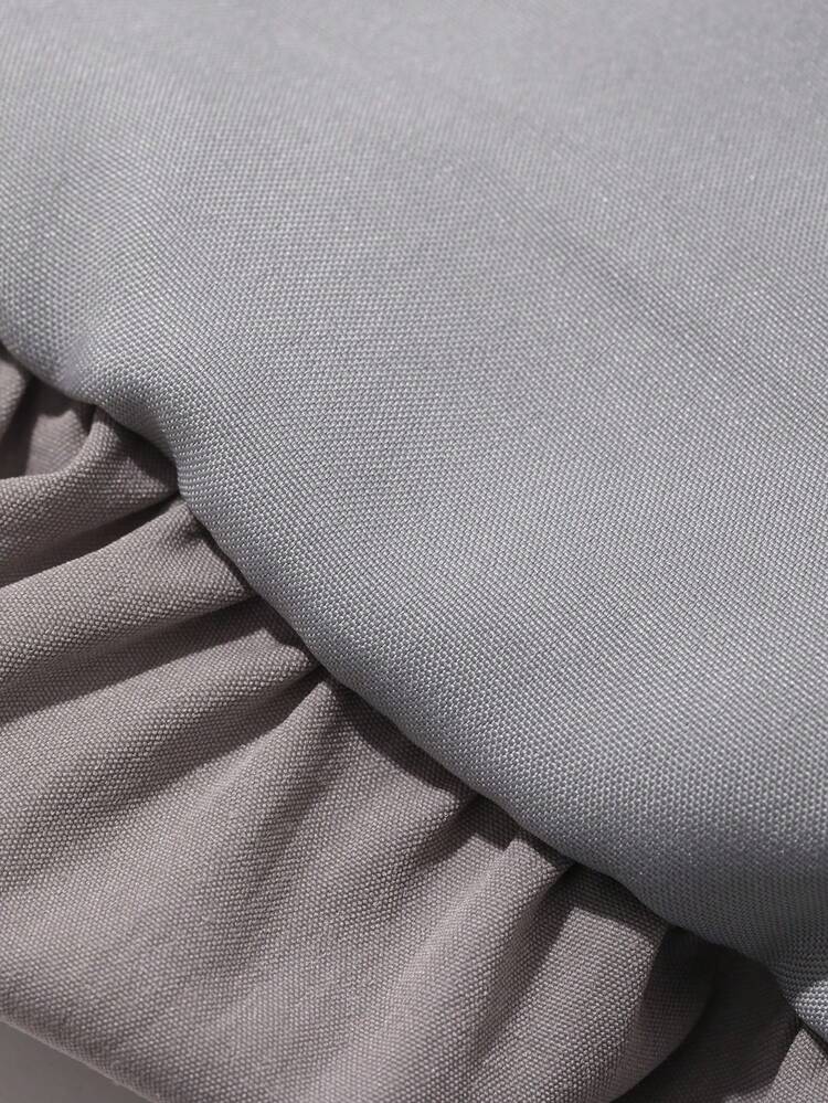 Solid Color Loose Flared Skirt, Elastic Waist Casual Summer Holiday Mini Skirt For Women