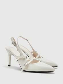 CUCCOO BIZCHIC New Spring And Autumn Fashion Pointed Toe Slingback Buckle Women's Shoes - Off-white - View 7