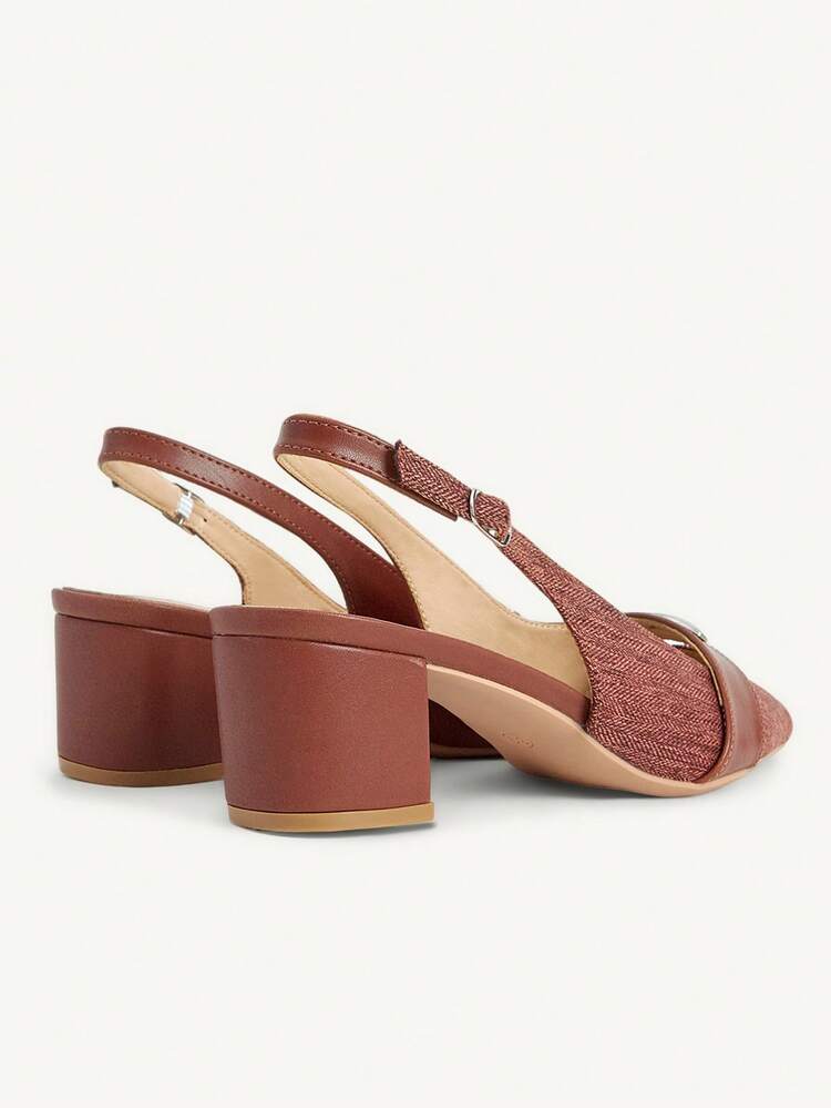 CUCCOO CHICEST Women Shoes New French Weaving Patent Leather Pointed Slingback Shoes Women's Thin Heel Temperament Commuter High Heels