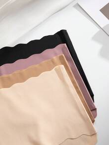 SHEIN 4pcs/Pack Comfortable Breathable Shell Trim Seamless High Waist Panties - Multicolor - View 4