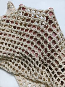 Swim Vcay 2026新款杏色无袖镂空休闲度假沙滩罩衫连衣裙（女款） - 杏色 - 查看 6