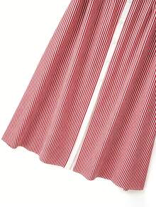 GlowEve CURVE 女士无袖蝴蝶结条纹束腰连衣裙，适合通勤、周末购物、与朋友享用下午茶以及情人节约会。 - 紅白色 - 查看 5