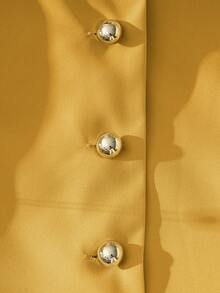 Franclia Elegant Sleeveless Yellow Blouse, Chic & Slimming Summer Top For Women - Ginger - View 4