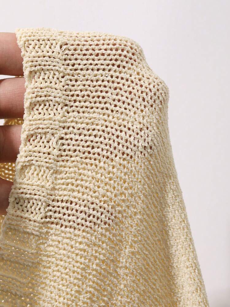 Women's Solid Color V-Neck Sleeveless Casual Vacation Summer Thin Knit Vest Cardigan
