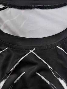 GymBeat Men's Graphic Print Raglan Short Sleeve Compression Sports T-Shirt, Summer - Black - View 4