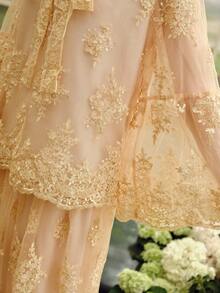 MOTF PREMIUM NICHE RESORT 26 EARLY AUTUMN LACE EMBROIDERY LOOSE FIT BLOUSE - Apricot - View 3