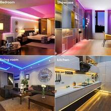 3.3FT - 65.6FT LED 燈條燈, 44 鍵遙控音樂同步 RGB LED 燈帶附遙控器, 適用於臥室、房間、家居裝飾、派對、節日 - 多色 - 查看 3