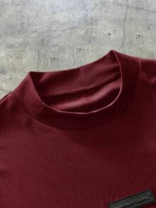EASEVO Plus Size Men's Casual Round Neck Short Sleeve T-Shirt, Versatile For Daily Wear, Summer - Red - View 7