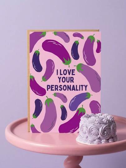 Joivida 1 Piece Of Fun And Funny Eggplant Valentine's Day Card, Perfect For Husbands Or Boyfriends, Funny Anniversary Commemorative Love Note, Cartoon Design, Perfect For Valentine's Day, Birthdays And Thank-You Letters, Small Business Greeting Cards, Unique Gifts, The Best Ideal Choice For Gift Giving