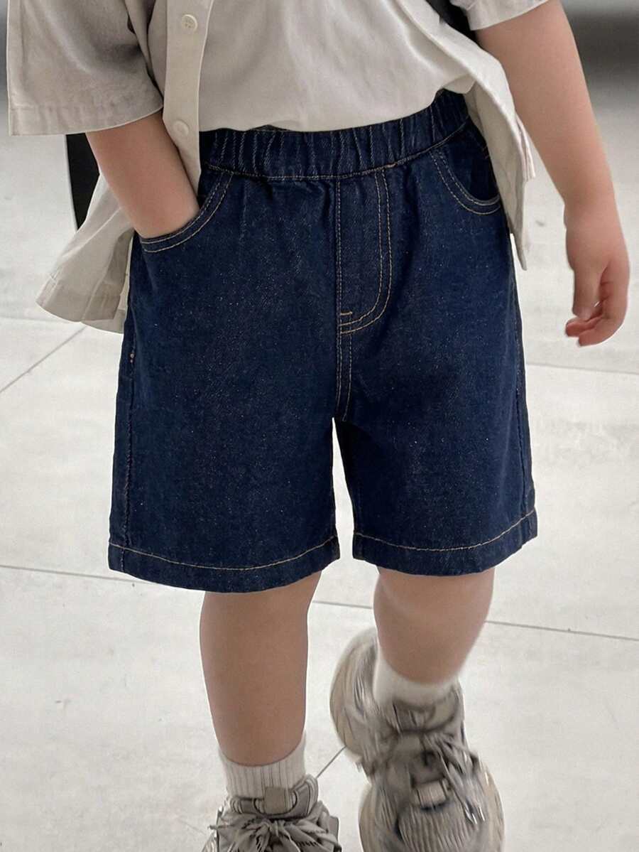 DAZY Toddler Boys' Washed Camouflage Print Denim Shorts Summer - Navy Blue - View 1