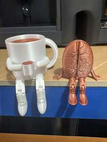 Joivida “3D打印咖啡伙伴可动桌面摆件 - 迷你咖啡豆杯架，送给办公室朋友的礼物，咖啡爱好者雕像，趣味桌面装饰” - 彩色 - 查看 9