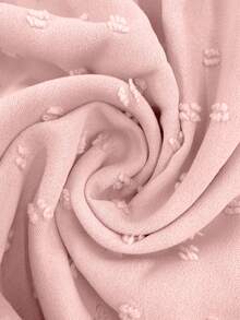 EMERY ROSE Plus Size Versatile Ruffle Sleeve Textured Fabric Shirt - Pink - View 5