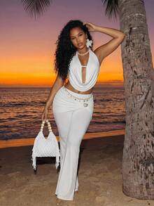 SHEIN BamGlam Women's Summer Vacation Halter Neck Tank Top And Pants Sexy 2 Pieces Set Ladies Two Piece Outfits Suits Formal Sets For Women Outfits White Pants Suit For Women Elegant Sexy Outfits For Women Classy Coords Outfit For Women Pants Suits For Woman Elegant Wedding Women S Pant Suit Vacation Outfits Women  , Holiday Outfits For Women  , Summer Holiday Outfits , Vacation  , Holiday , Vacation Outfits For Women , Vacation Dresses , Holiday Outfits , Vacation , Beach Vacation Outfits For Women Summer ,Summer Outfit For Women  , Summer Clothes , Summer Outfit For Women , Summer Clothes  , White , Elegant  Summer , Summer Outfit For Women , Summer Clothes  , Summer Outfits For Women  , Summer Outfits ,Party Dress  , Elegant Dresses For Party  , Elegant Party Dresses  , Party Dresses  , Elegant Party Dresses For Women  , Party Dresses For Women  , Party Top  , Elegant Party Dress , Party , Elegant Long Party Dress - White - View 6