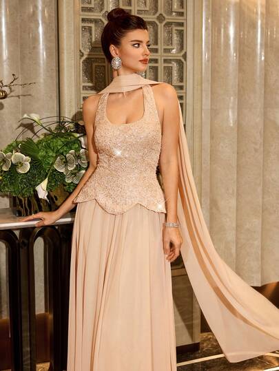 Poshira Elegant Sequin Embellished Fitted Evening Dress, High-End Banquet Gown Luxury Elegant Party Dress Solid Color Square Neck Sleeveless High-End Evening Dress, Elegant And Luxurious Formal Gown Black Bodycon Dress Women's Slim Dress Sexy Curve Dress Black Dress For Women Shapewear Dress Long Black Elegant Dress Black Satin Dress Black Formal Evening Gown Black Dinner Dress Sexy Elegant Dress Black Backless Dress Satin Dress Elegant Graduation Ceremony, School Opening, Music Festival, Birthday Party, Wedding, Afternoon Tea Gathering, Ball Ceremony Dress Wedding Vacation Party Holiday Dresses