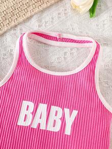 Đầm ôm sát hở lưng in chữ cho bé gái - Nhiều màu - Xem 4