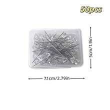 Ghim đầu pha lê dùng làm trang sức - Ghim xâu hạt 5cm/7.1cm, 50/100/200 chiếc, vật liệu may vá thủ công tự làm. - A - Xem 11