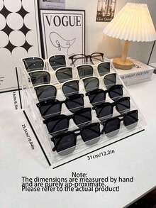 1个3-6层多功能眼镜展示架，时尚眼镜收纳盒，透明眼镜架，时尚眼镜展示台，眼镜展示架，时尚眼镜收纳盒，粉色眼镜框，透明防蓝光眼镜展示架，男士时尚眼镜展示道具 - 無色 - 查看 11