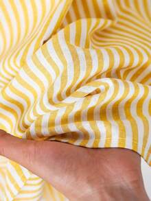 Rusticease Women's Striped Casual Versatile Date & Travel Mini Skirt - Yellow - View 5
