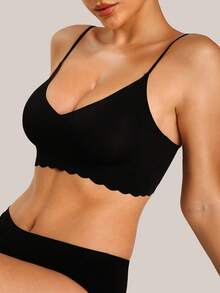 Barelissa Women's Solid Color Criss-Cross Backless Casual Camisole Bra For Summer - Black - View 5