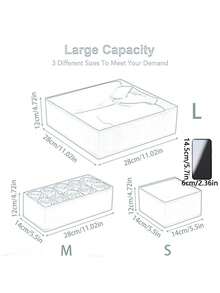 1/3/6/9/12 Packs Foldable Cloth Storage Box Closet Dresser Drawer Organizer Fabric Baskets Bins Containers Divider For Clothes Underwear Bras Socks Lingerie Clothing - Pink - View 2