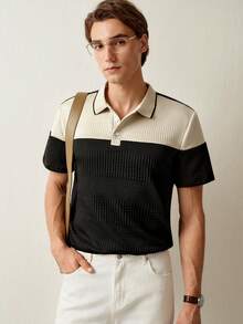 RONVEXI Polo décontracté pour homme, chemise polo pour hommes, polo tricoté à boutons pour hommes, chemise de golf pour hommes - Multicolore - Voir 5