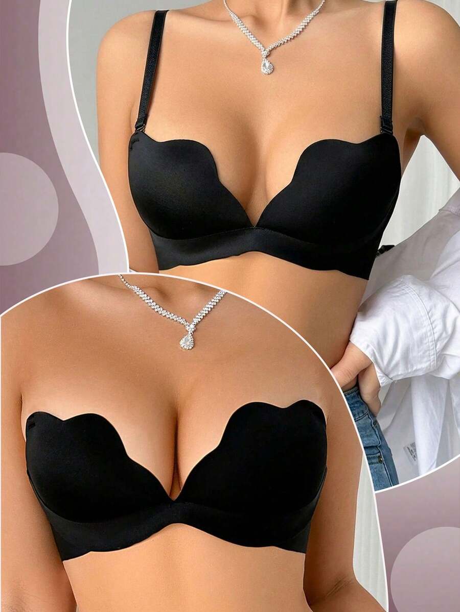 1 chiếc áo ngực không gọng dành cho nữ - màu đen - Xem 1