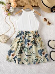 Emery Rose Kids Bộ đồ 2 món cho bé gái tuổi teen: Áo tank top không tay dệt kim trơn và chân váy mini họa tiết hoa nhí. - Nhiều màu - Xem 8