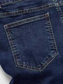 ROMWE MEN Street Life Men's Casual Fashion Street Rhinestone Embellished Flared Jeans - Dusty Blue - View 5