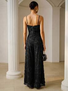 ZEYLAH 黑色刺绣露肩长裙，女装 - 黑色 - 查看 6