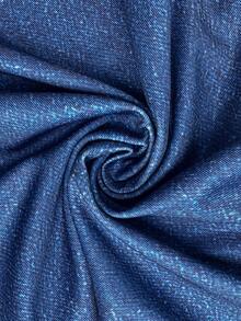 Balvessa 女士复古印花V领无袖牛仔效果连衣裙，春夏款 - 藍色 - 查看 5