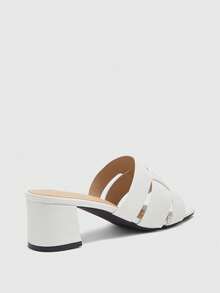 CUCCOO BIZCHIC Ladies Modern Style Workplace Commuter Summer White Faux Leather Sandals Summer Shoes - White - View 6