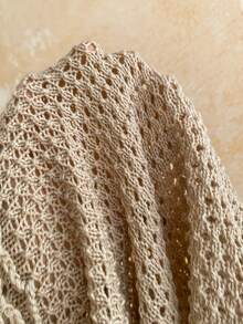 Soleia Bộ áo liền quần dệt kim nữ kiểu dáng buộc dây cổ tua rua, thích hợp mặc hàng ngày. - Cà phê nâu - Xem 9