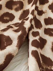 EMERY ROSE Mono informal de mujer con estampado de leopardo y parte superior tipo tubo - Marrón Chocolate - Ver 6