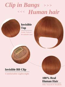 Tóc mái kẹp giả 100% tóc thật, kiểu tóc mái có phần thái dương, tóc mái giả nối dài trông tự nhiên dành cho phụ nữ/bé gái, thích hợp sử dụng hàng ngày. - Nhiều màu - Xem 9