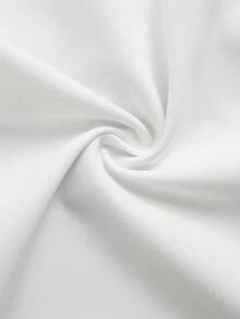 SHEIN Franclia 优雅撞色领结衬衫，适合通勤、休闲、白衬衫、短袖衬衫、度假衬衫 - 白色 - 查看 6
