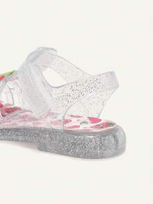 Cozy Pixies Fashionable Versatile Cute Fun Strawberry Princess Transparent Color Soft Comfortable Beach Crystal Plaid Pastoral Soft Bottom Flat Baby Sandals - Clear - View 5