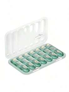 1 Buah Kotak Pengatur Obat Portabel 7 Hari/Mingguan, Wadah Pengatur Ukuran Perjalanan Kedap Udara untuk Obat 3 Kali Sehari, Kapasitas Besar - MultiWarna - View 16