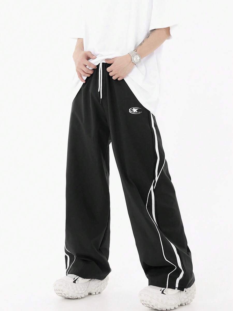 GymBeat Men's Straight Leg Printed Sports Pants - Blue - View 1