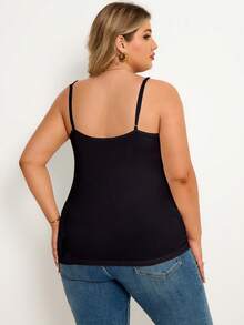 Plussiva Maternity Plus Size Casual Solid Color Camisole Top Post Partum Lounge White Black Summer - Black and White - View 9