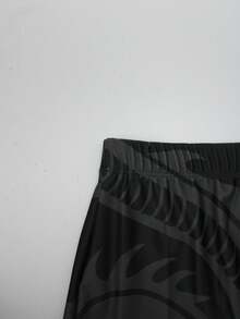 Manfinity Swimmode Men's Summer Vacation Dragon Print Elastic Swim Trunks - Black - View 5