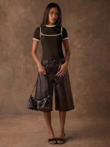 SHEIN BAE 夏季女士休闲撞色滚边吊带背心 - 彩色 - 查看 3