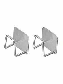 2 piezas Estantes de almacenamiento de cocina sin taladrar, soporte montado en la pared para tapas, tablas de cortar, organizador multiusos para gabinete - Plateado - Ver 13