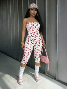 Slaydiva Bộ đồ thể thao nữ mùa Xuân/Hè mới về gồm áo croptop và quần capri/Phong cách lễ hội âm nhạc/Phong cách cơ bản giản dị/Phong cách Y2K/Thời trang đường phố/Phong cách đường phố ngọt ngào/Sản phẩm bán chạy nhất của người nổi tiếng trên mạng/Hẹn hò hàng ngày/Phong cách cô gái nóng bỏng/Quyến rũ/Câu lạc bộ đêm/Trở lại trường học/Đi chơi/Hip-Hop/Phong cách nổi tiếng trên mạng/Phong cách Grunge/Họa tiết chấm bi anh đào - Nhiều màu - Xem 3