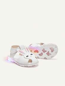 Cozy Pixies Một đôi sandal hình thỏ dễ thương khoét rỗng dành cho bé gái, giày đế mềm cho trẻ sơ sinh và trẻ nhỏ, sandal công chúa thoáng khí mùa hè cho bé, lý tưởng cho kỳ nghỉ hè bên bờ biển, dễ thương, vui nhộn và đa năng. - trắng - Xem 4
