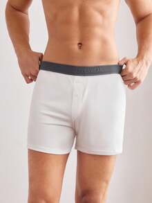 EasyFave Celana Harem Longgar Kasual Warna Kontras untuk Pria, Cocok untuk Musim Panas - Hitam dan Putih - View 5
