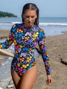 Swim SPRTY 两件套时尚长袖三角比基尼泳衣 - 彩色 - 查看 1