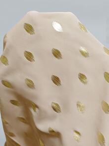 SHEIN LUNE All-Over Print Notched Collar Elegant Office Long Sleeve Shirt - Apricot - View 5